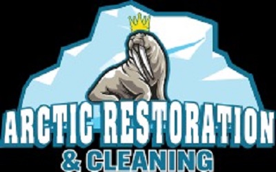 arctic restoration cleaning rectangle logo white outline